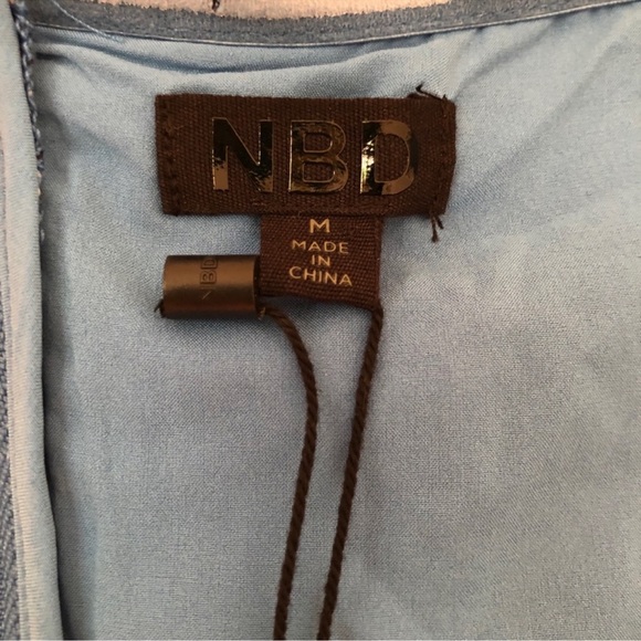 NBD Revolve Daimilee Strapless Blue Lace Dress - Picture 5 of 14